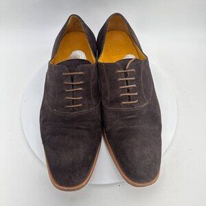 Undandy Oxford Classic Men Size 10 Lace Up Dress Shoes Tan Brown Suede